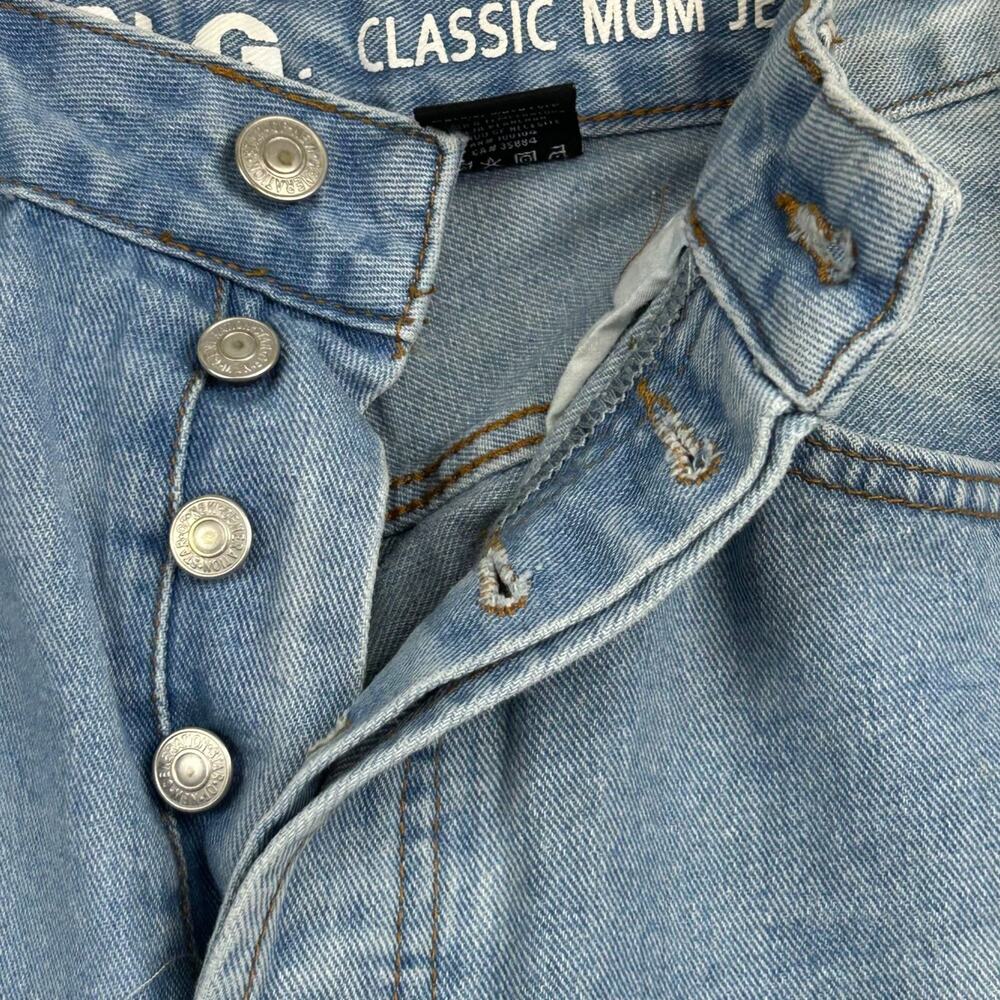 SONG Classic Mom Jeans Womens 3 Button Fly Distressed Ripped‎ Light Wash - Picture 4 of 10